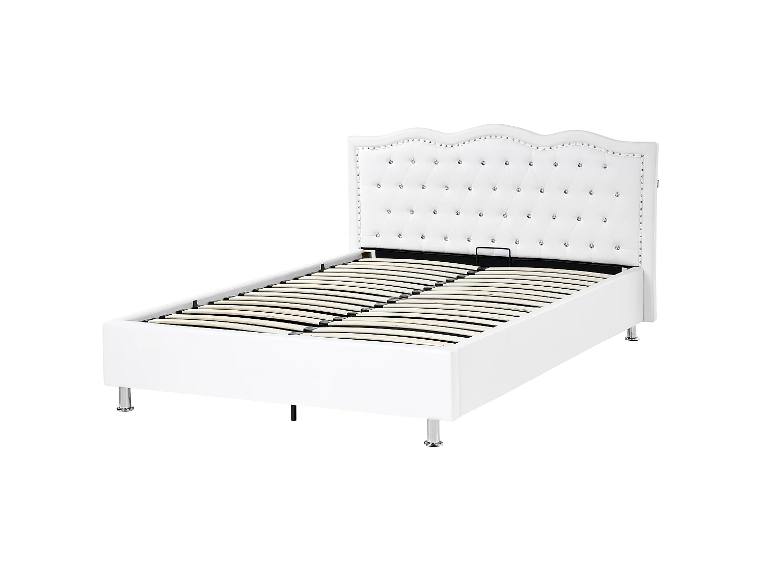 Bed met opbergruimte Kunstleer METZ 140 x 200 cm Wit