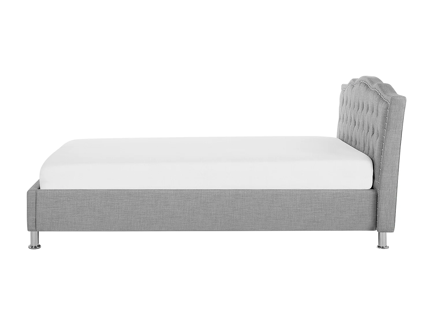 Lit ottoman Tissu METZ 140 x 200 cm Gris clair