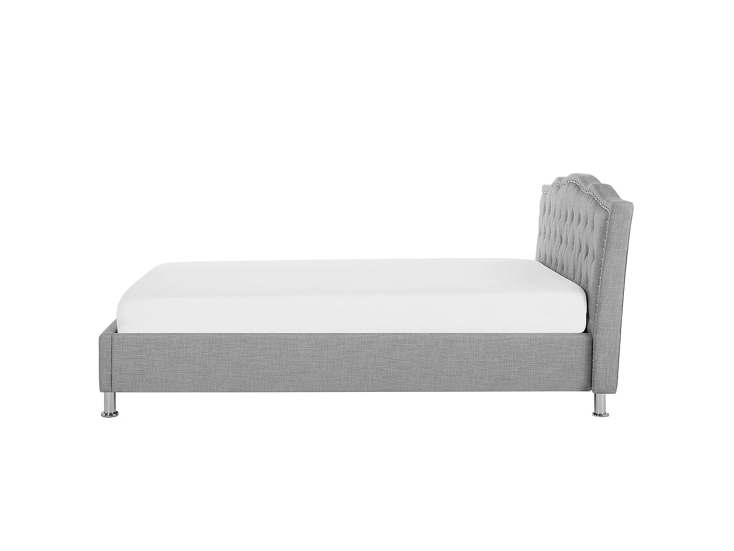 Bed met opbergruimte Stof METZ 140 x 200 cm Lichtgrijs