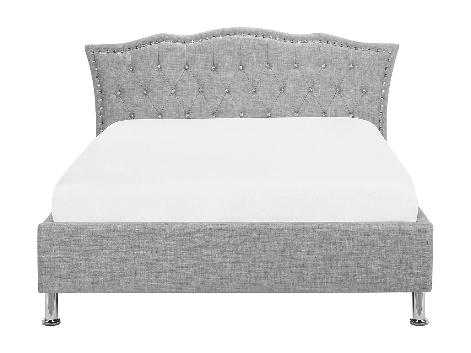 Bed met opbergruimte Stof METZ 140 x 200 cm Lichtgrijs