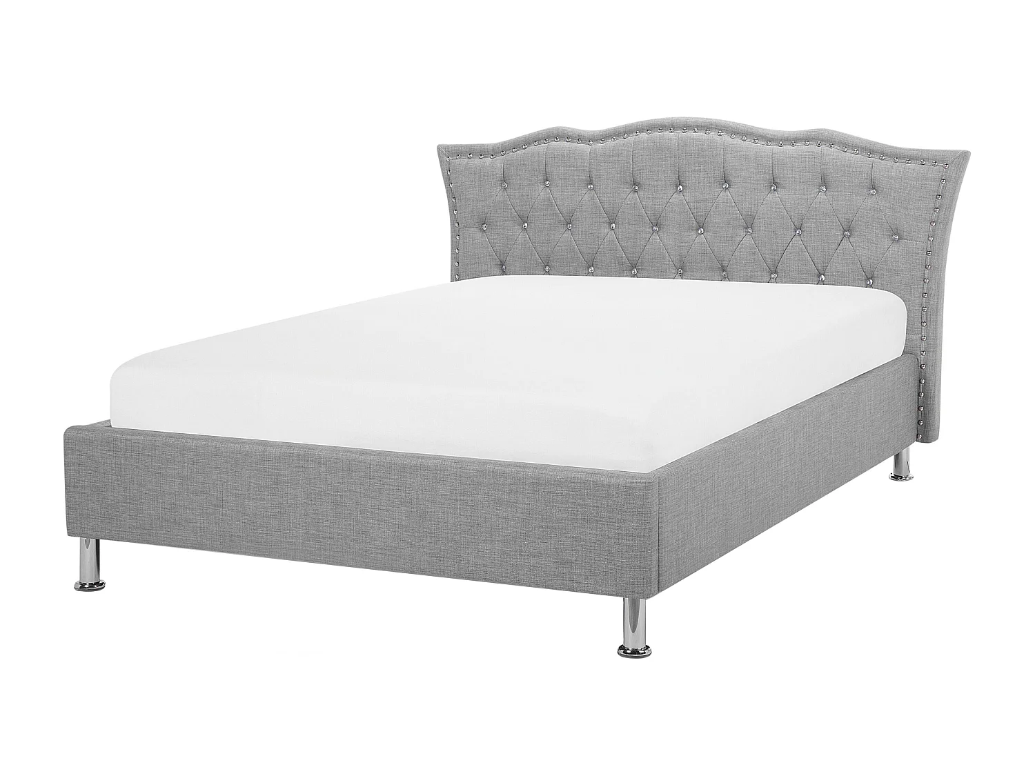 Bed met opbergruimte Stof METZ 140 x 200 cm Lichtgrijs