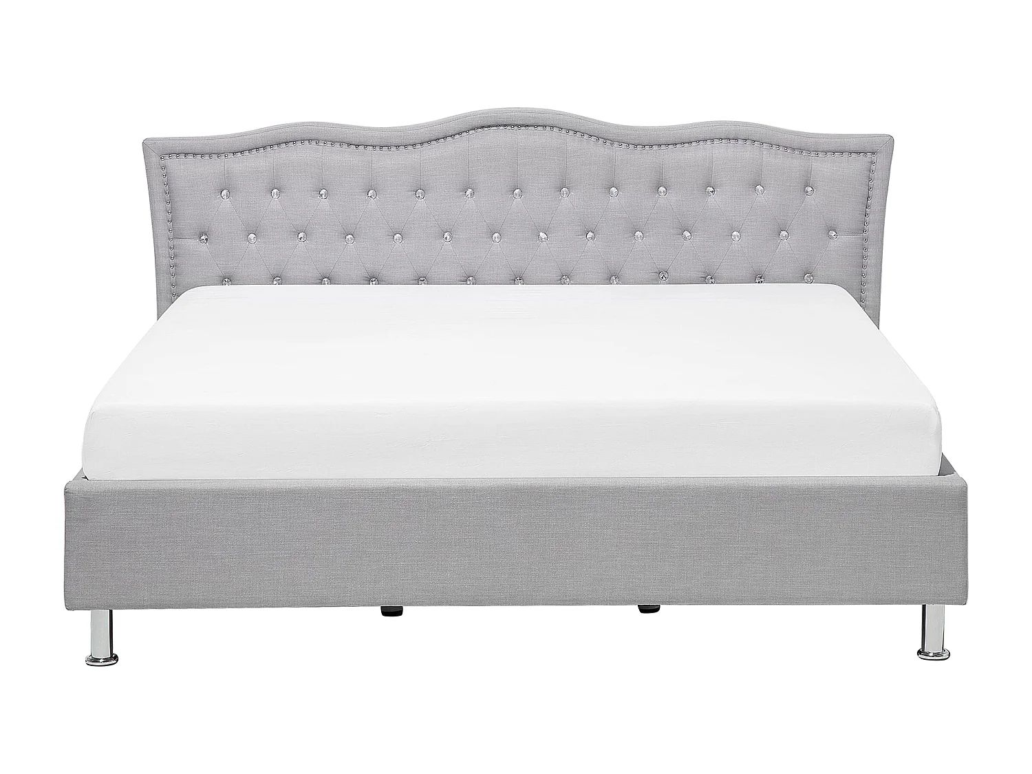 Letto contenitore Tessuto METZ 160 x 200 cm Grigio chiaro