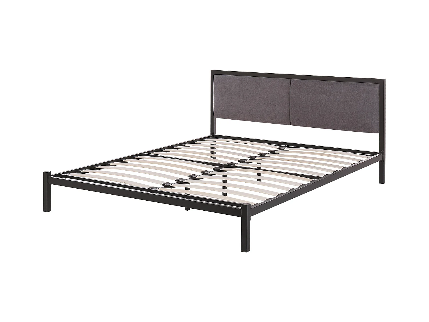 Lit avec sommier Métal CLAMART 160 x 200 cm Gris