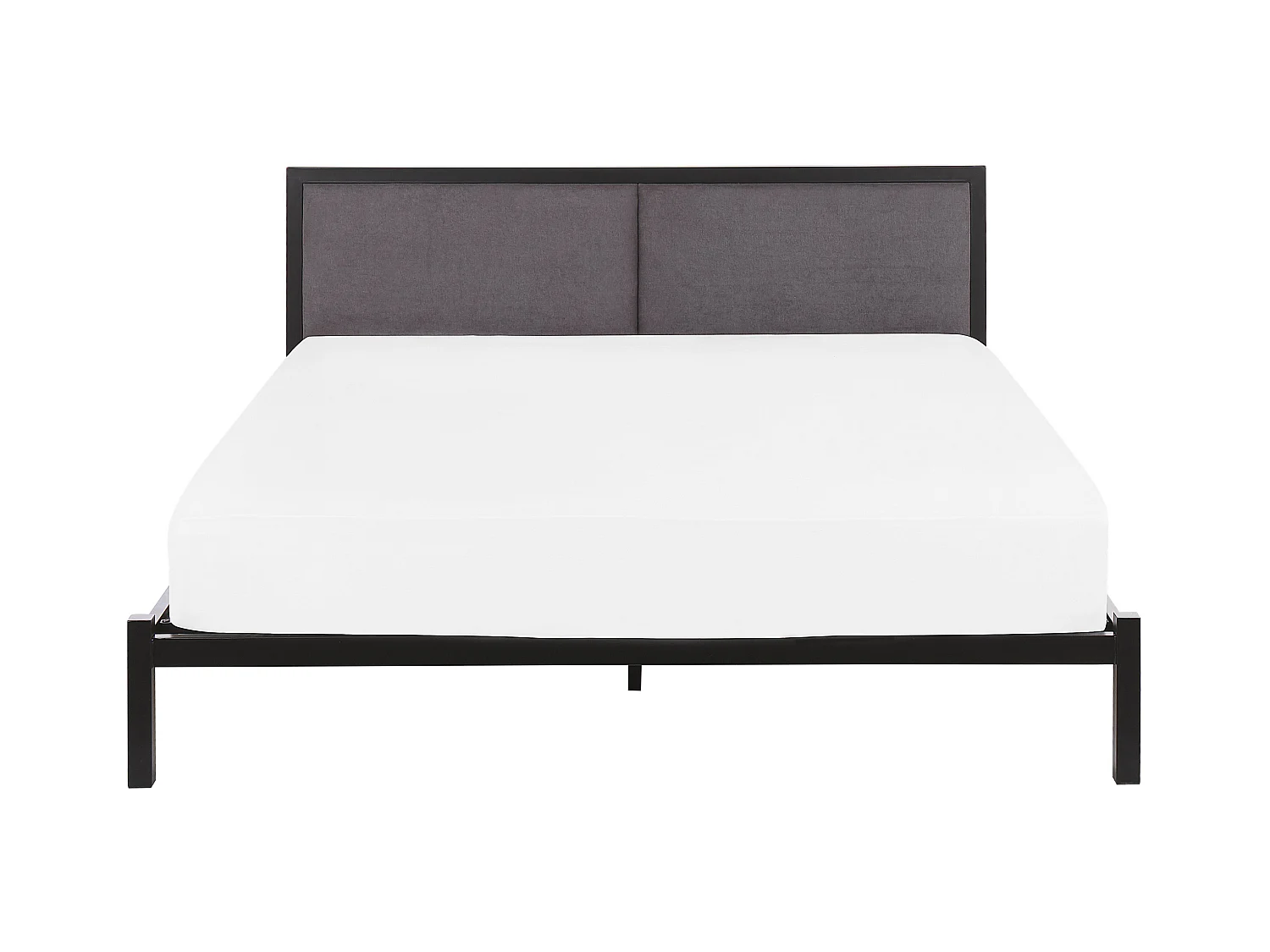 Lit avec sommier Métal CLAMART 160 x 200 cm Gris