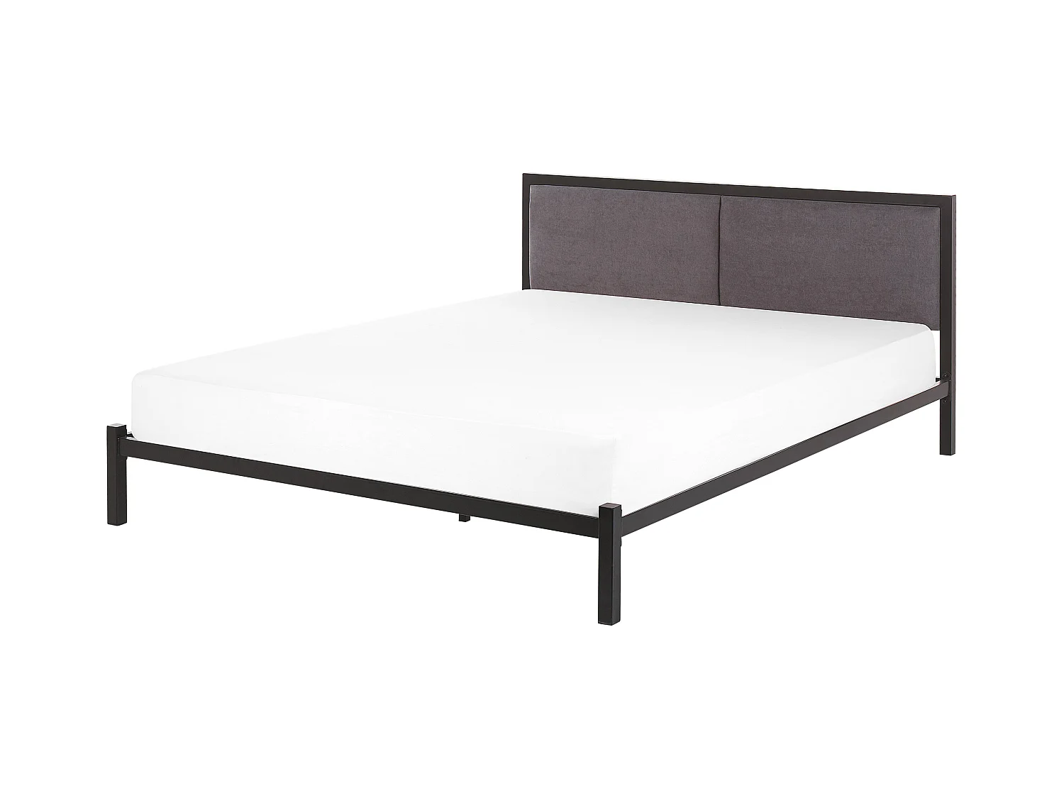 Lit avec sommier Métal CLAMART 160 x 200 cm Gris