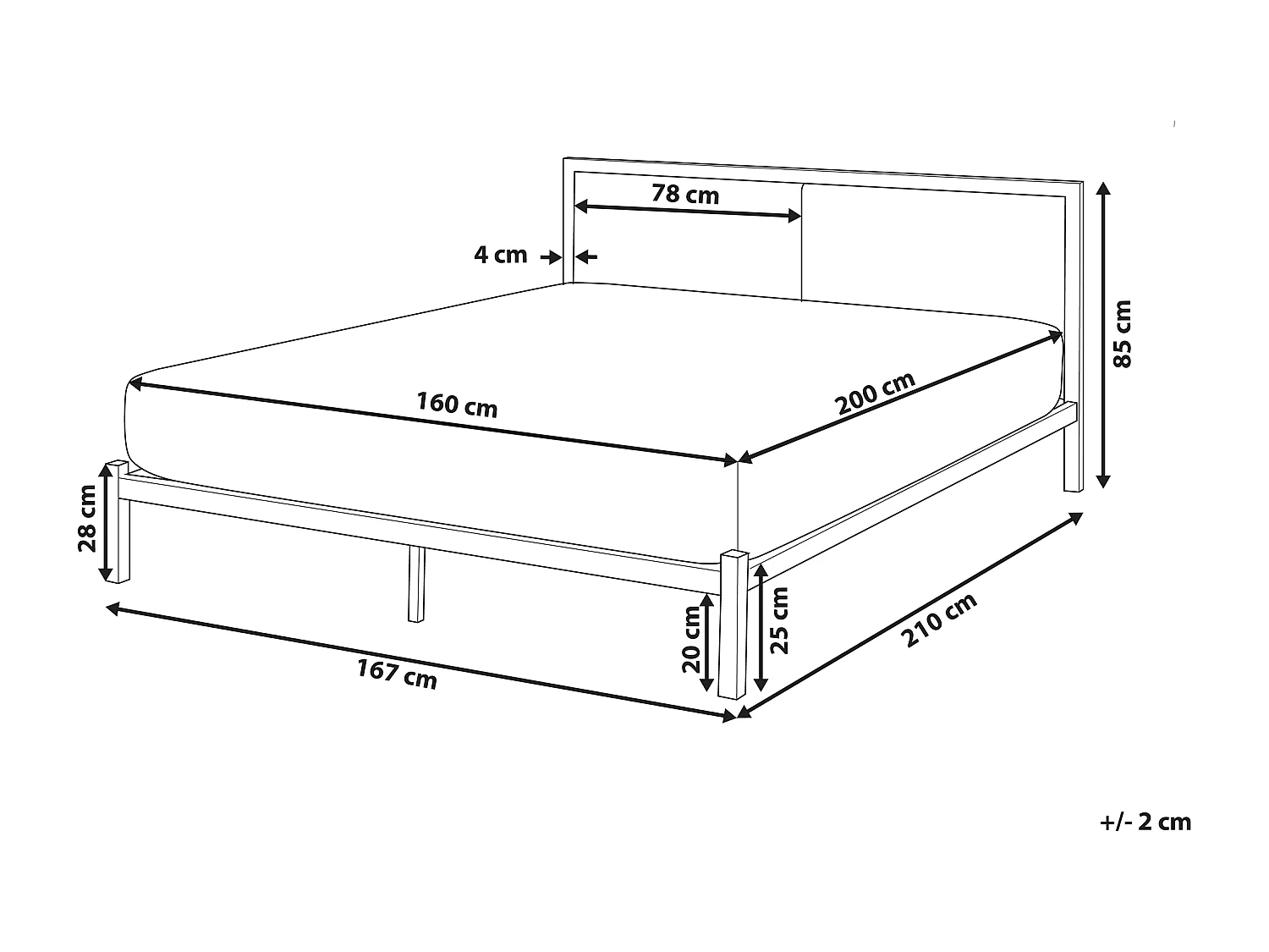 Lit avec sommier Métal CLAMART 160 x 200 cm Gris