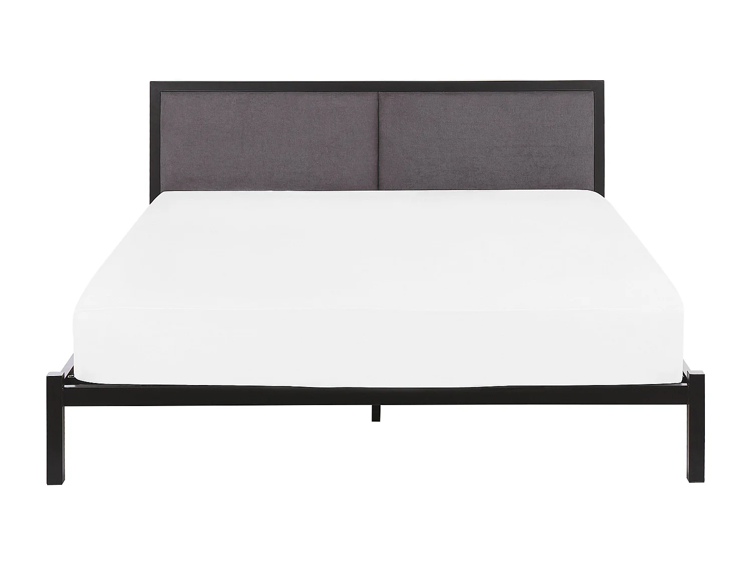 Lit avec sommier Métal CLAMART 160 x 200 cm Gris