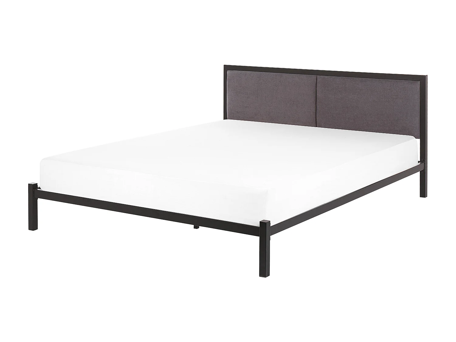 Lit avec sommier Métal CLAMART 160 x 200 cm Gris