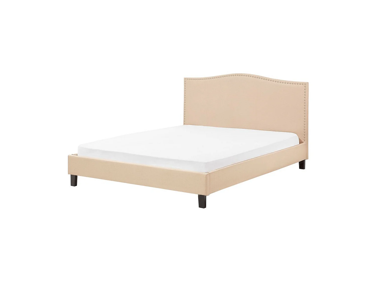 Polsterbett Leinenoptik beige Lattenrost 160 x 200 cm Montpellier