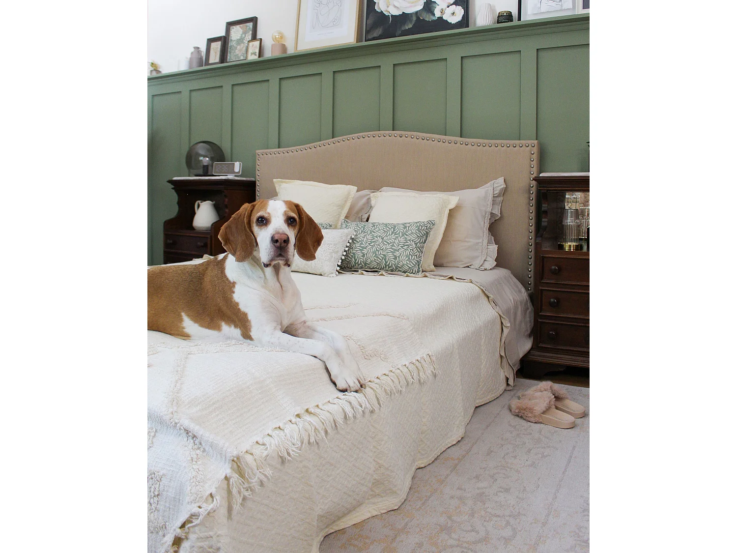 Lit avec sommier Tissu MONTPELLIER 160 x 200 cm Beige