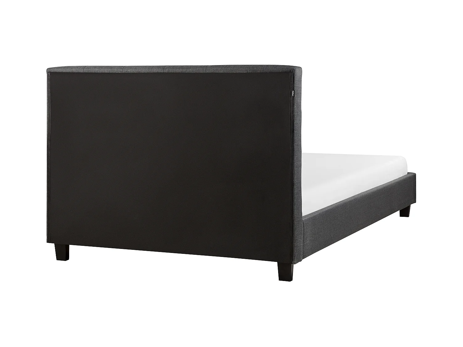 Lit avec sommier Tissu LA ROCHELLE 140 x 200 cm Gris foncé