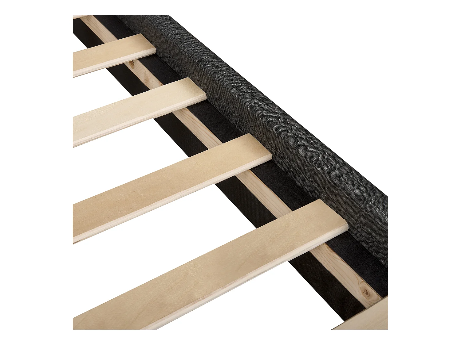 Lit avec sommier Tissu LA ROCHELLE 140 x 200 cm Gris foncé