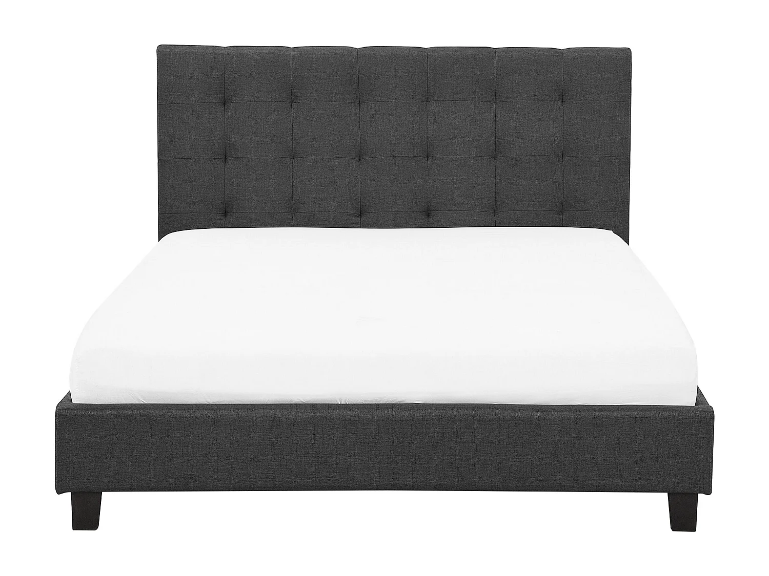 Lit avec sommier Tissu LA ROCHELLE 140 x 200 cm Gris foncé