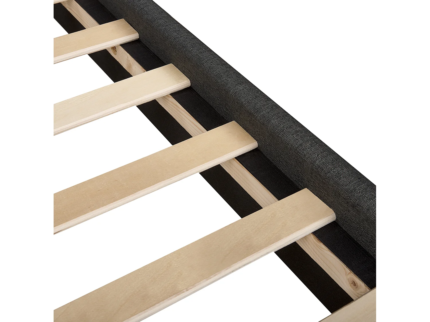 Lit avec sommier Tissu LA ROCHELLE 140 x 200 cm Gris foncé