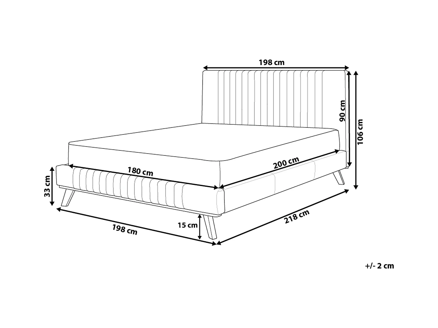 Lit avec sommier Tissu chenille TALENCE 180 x 200 cm Beige clair