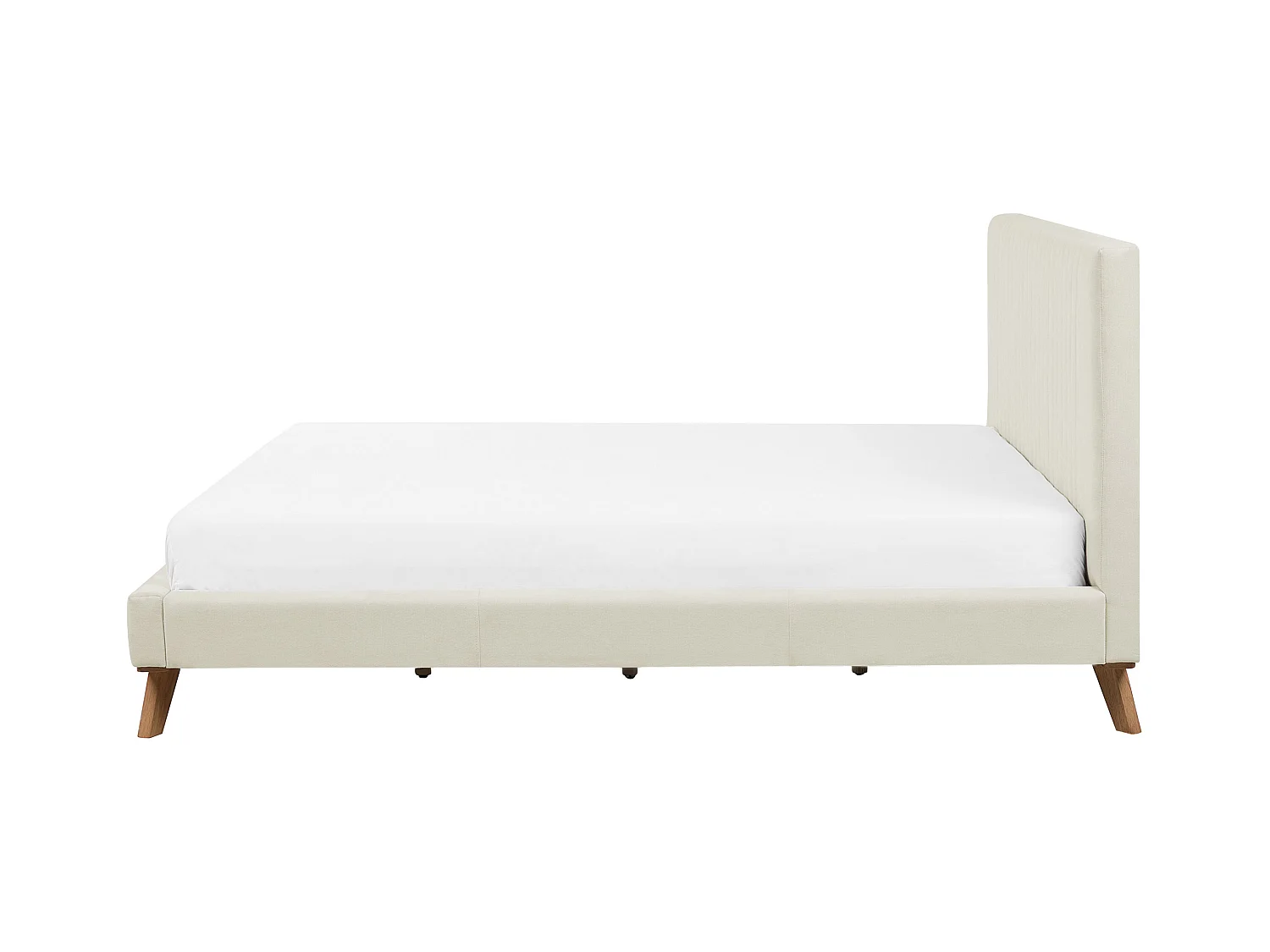 Lit avec sommier Tissu chenille TALENCE 180 x 200 cm Beige clair