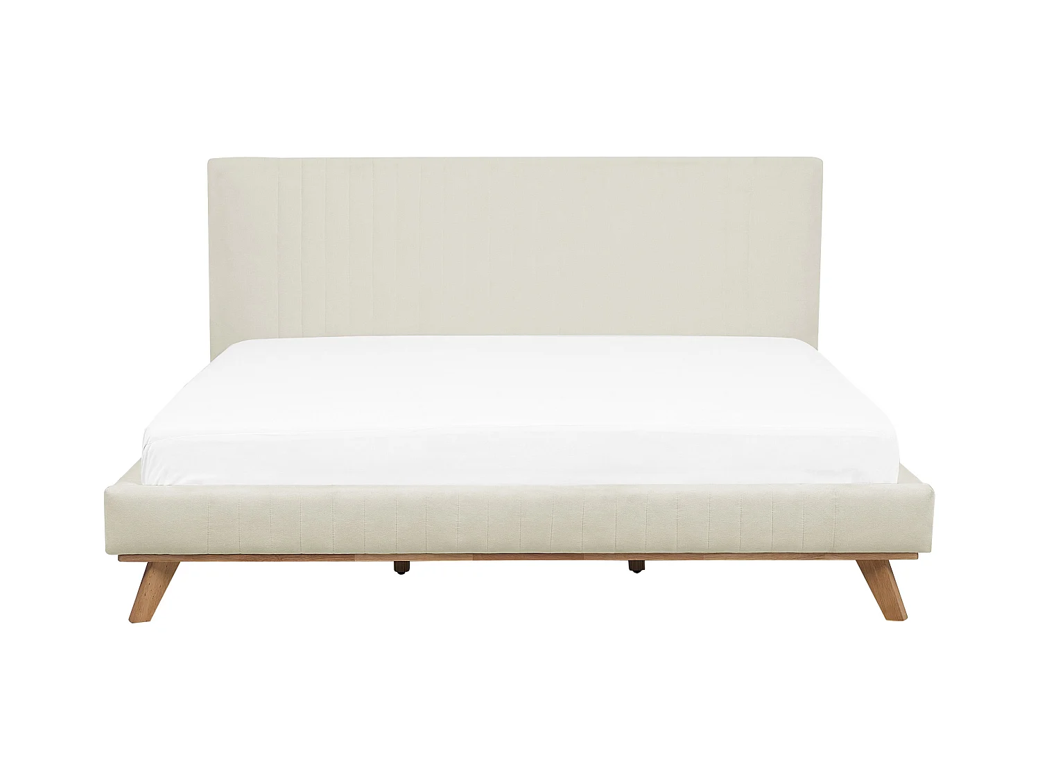 Lit avec sommier Tissu chenille TALENCE 180 x 200 cm Beige clair