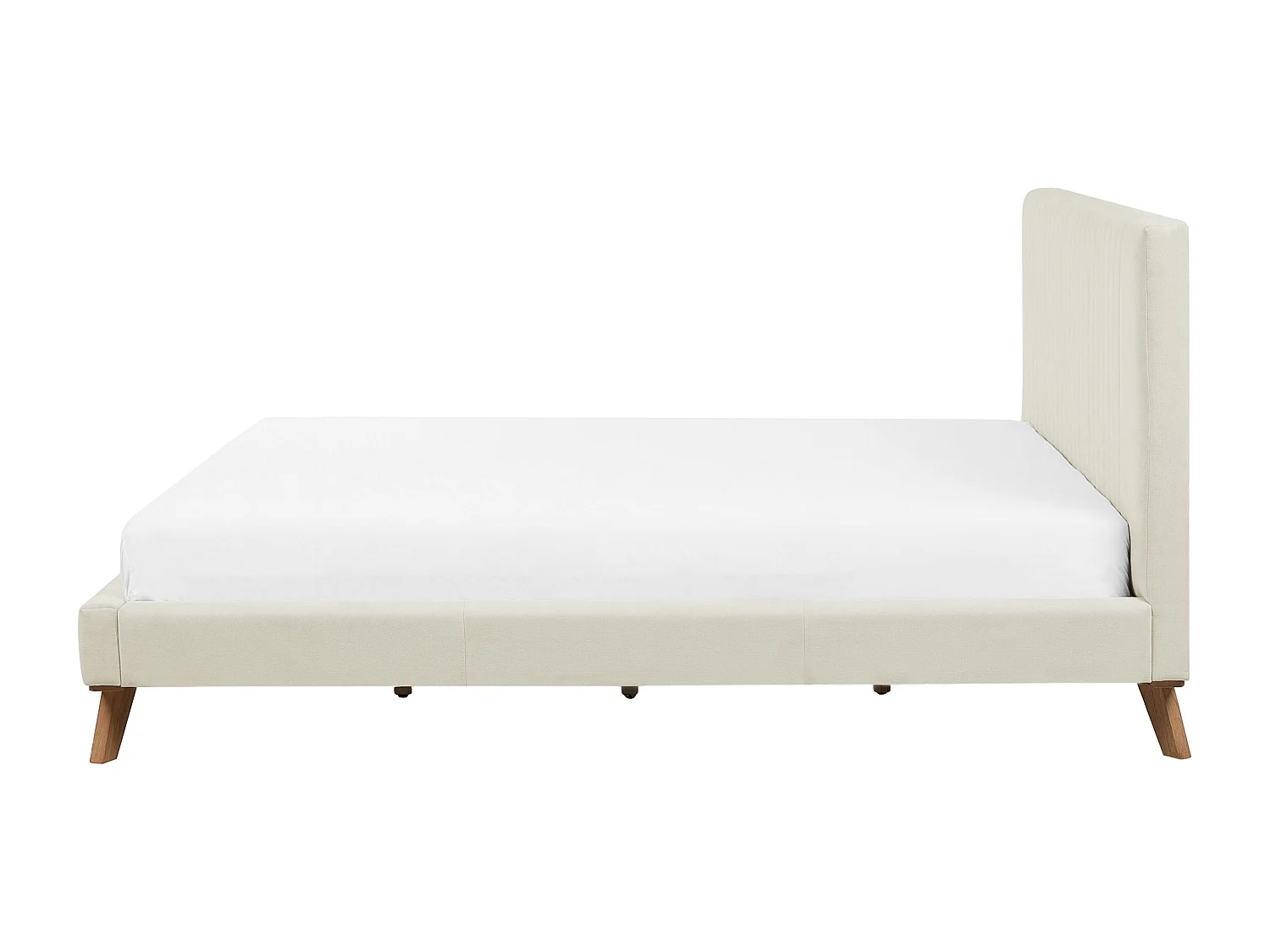 Lit avec sommier Tissu chenille TALENCE 180 x 200 cm Beige clair