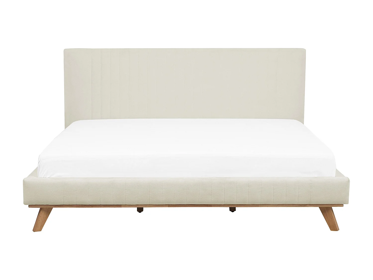 Lit avec sommier Tissu chenille TALENCE 180 x 200 cm Beige clair