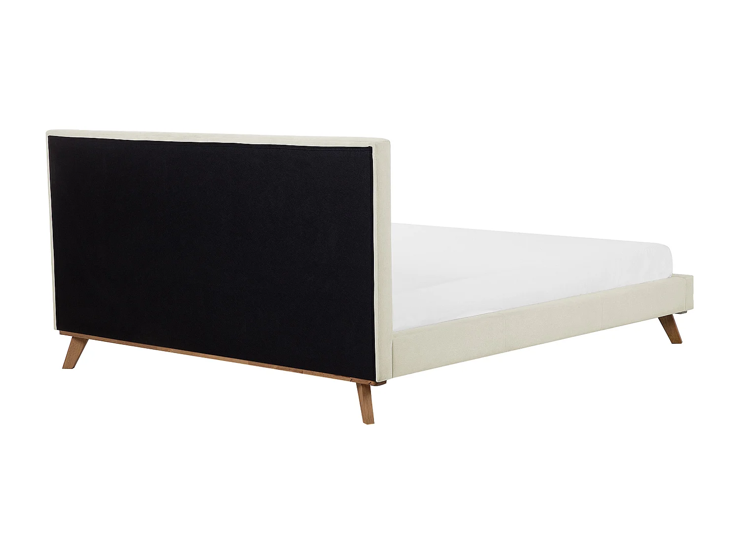 Lit avec sommier Tissu chenille TALENCE 180 x 200 cm Beige clair