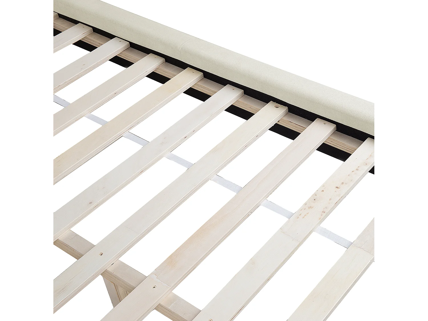 Lit avec sommier Tissu chenille TALENCE 180 x 200 cm Beige clair