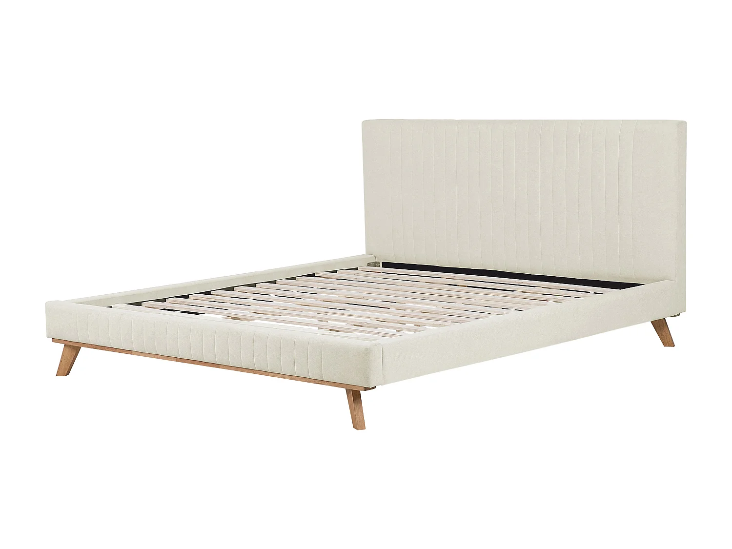 Lit avec sommier Tissu chenille TALENCE 180 x 200 cm Beige clair