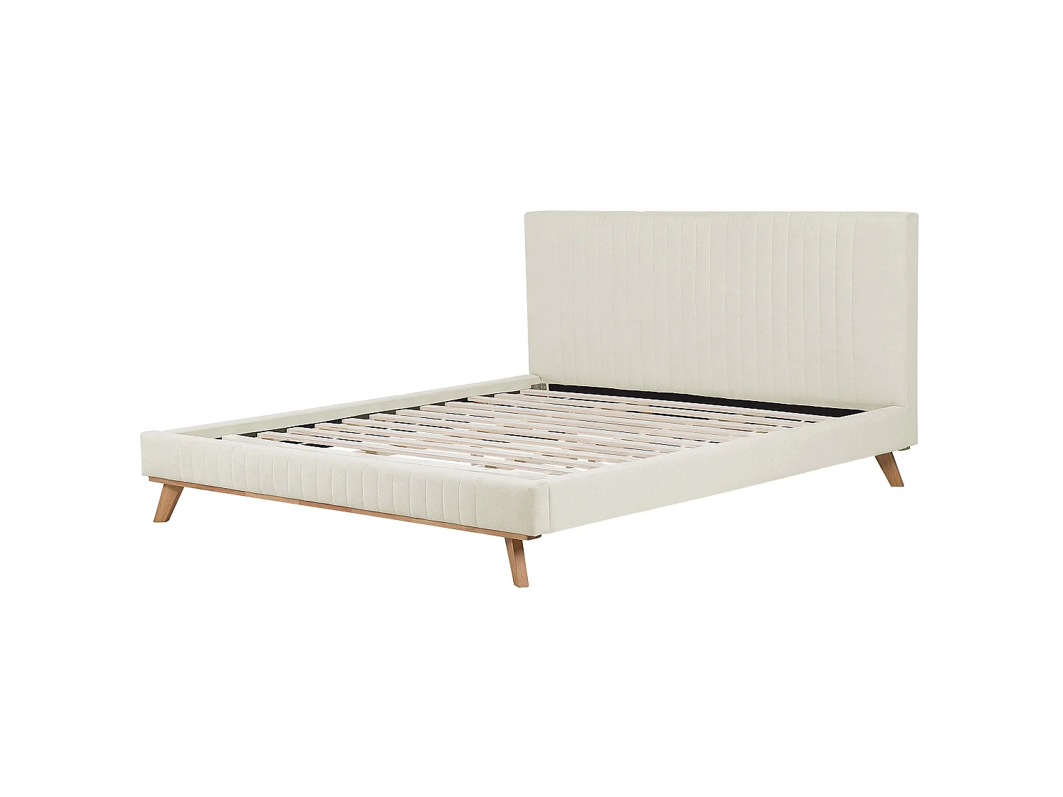 Säng med lamellram Chenille TALENCE 180 x 200 cm Ljusbeige