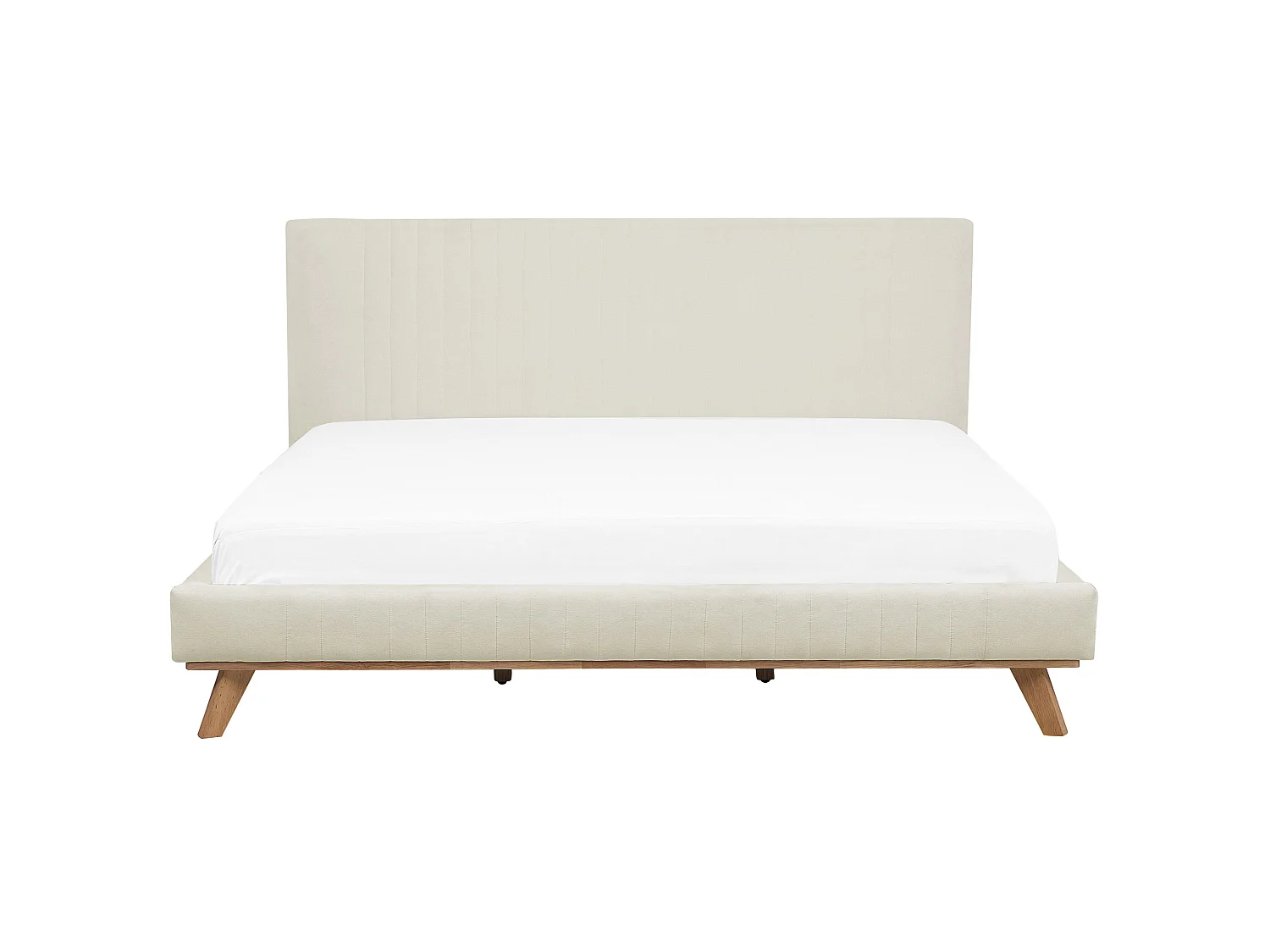 Säng med lamellram Chenille TALENCE 180 x 200 cm Ljusbeige