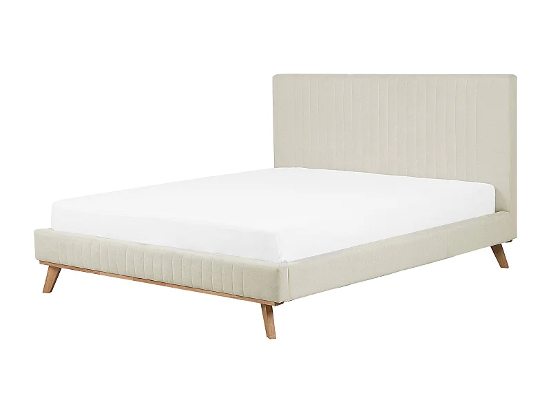 Bed Chenille TALENCE 180 x 200 cm Lichtbeige