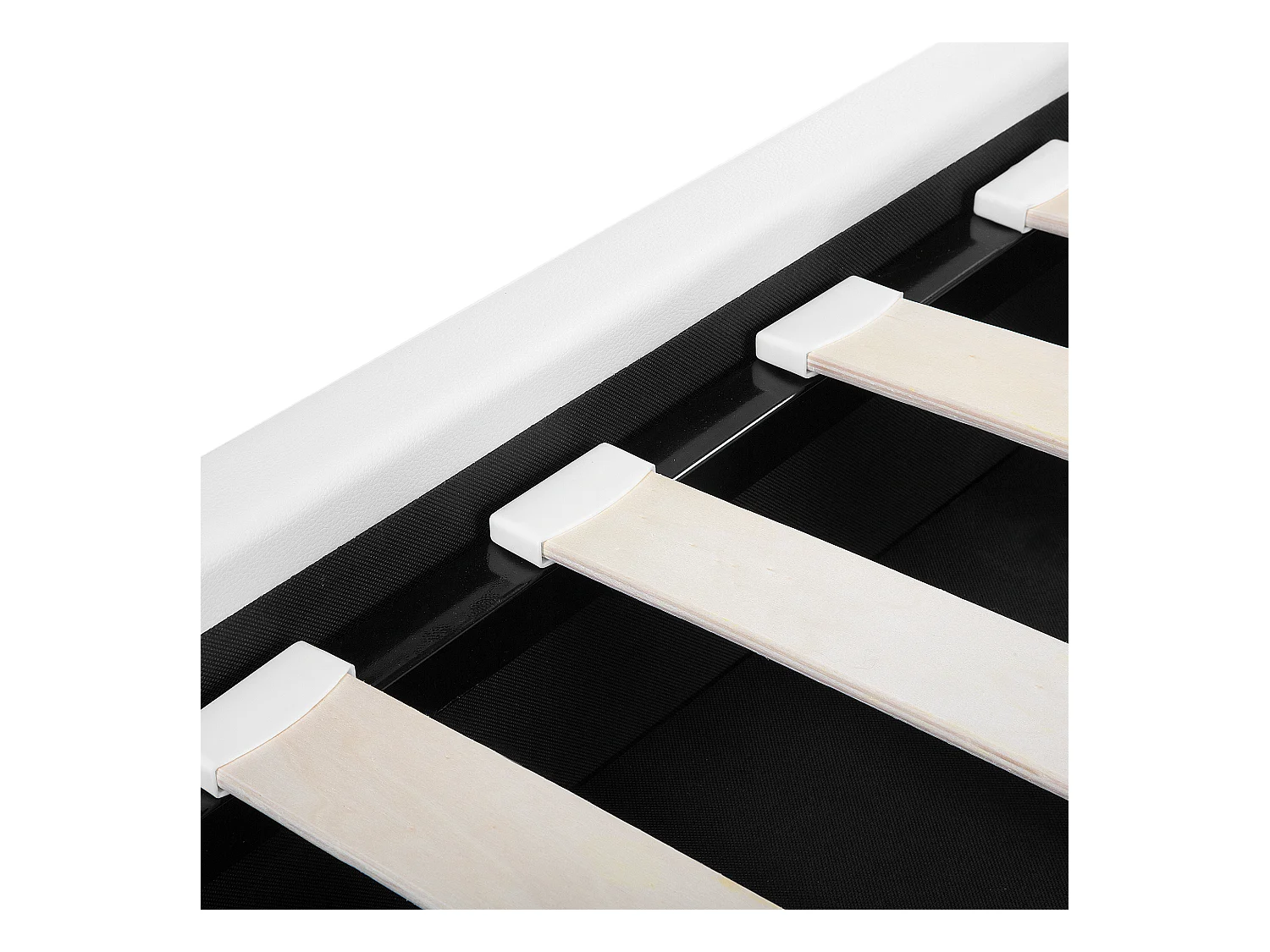 Lit avec sommier Cuir PU METZ 140 x 200 cm Blanc