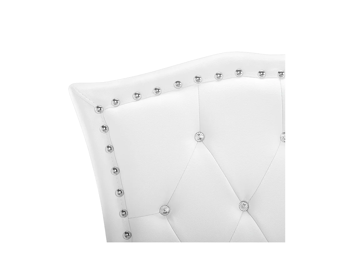 Lit avec sommier Cuir PU METZ 140 x 200 cm Blanc