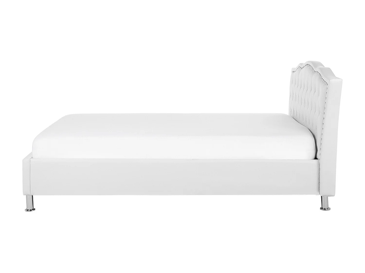 Lit avec sommier Cuir PU METZ 140 x 200 cm Blanc