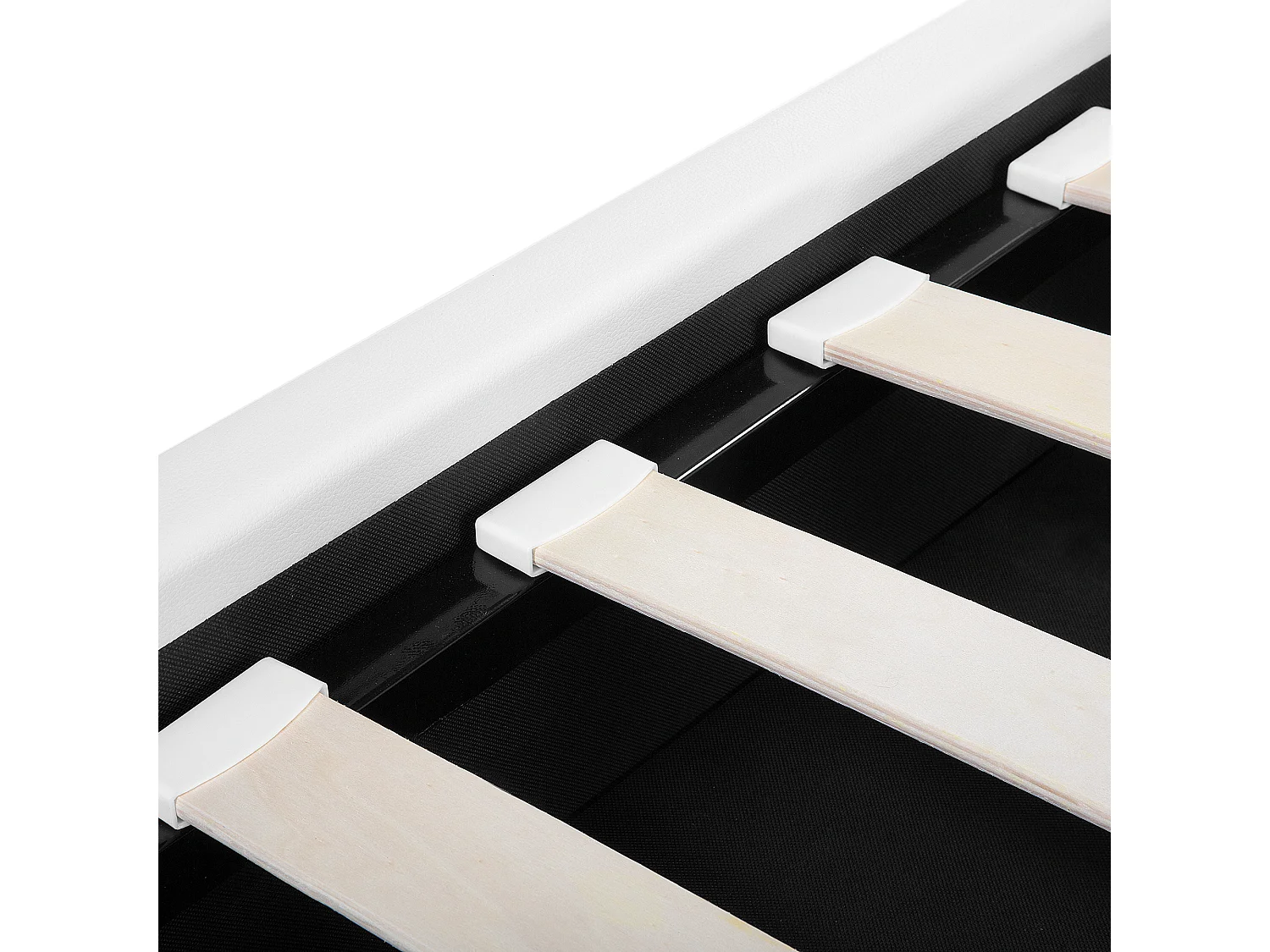 Lit avec sommier Cuir PU METZ 140 x 200 cm Blanc