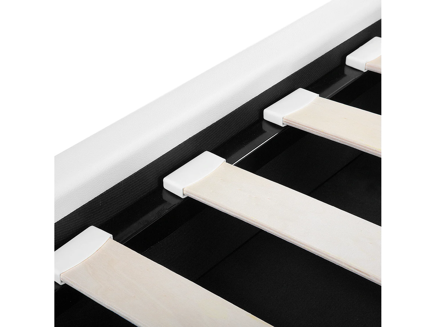 Königliches Doppelbett Kunstleder 140x200 cm weiß Metz