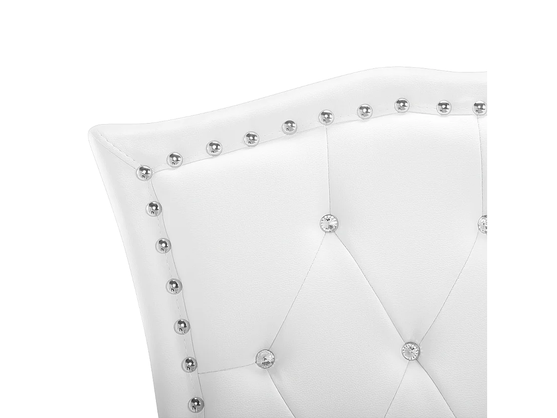 Königliches Doppelbett Kunstleder 140x200 cm weiß Metz