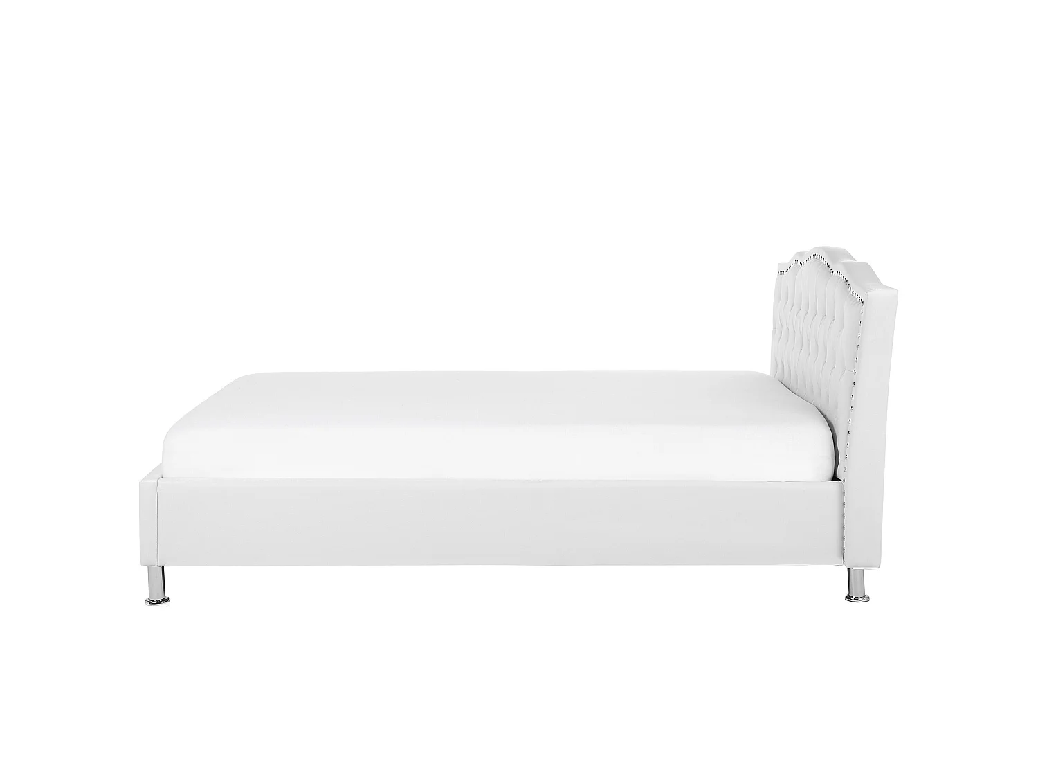 Königliches Doppelbett Kunstleder 140x200 cm weiß Metz