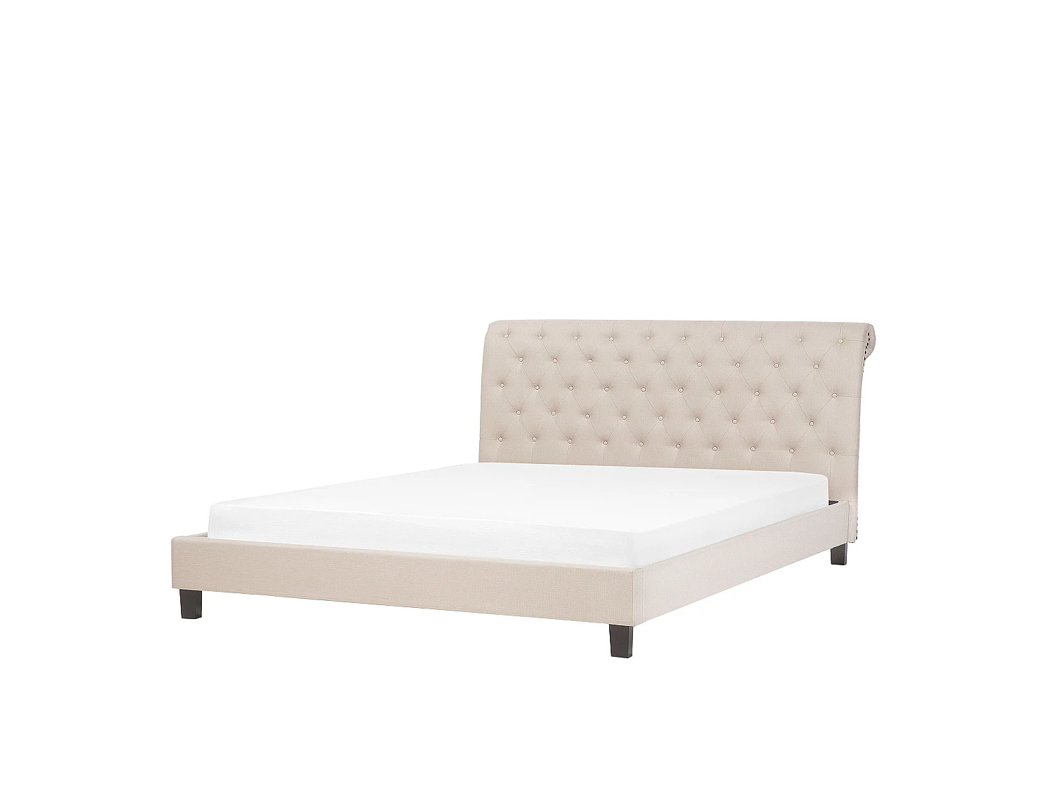 Lit avec sommier Tissu REIMS 180 x 200 cm Beige