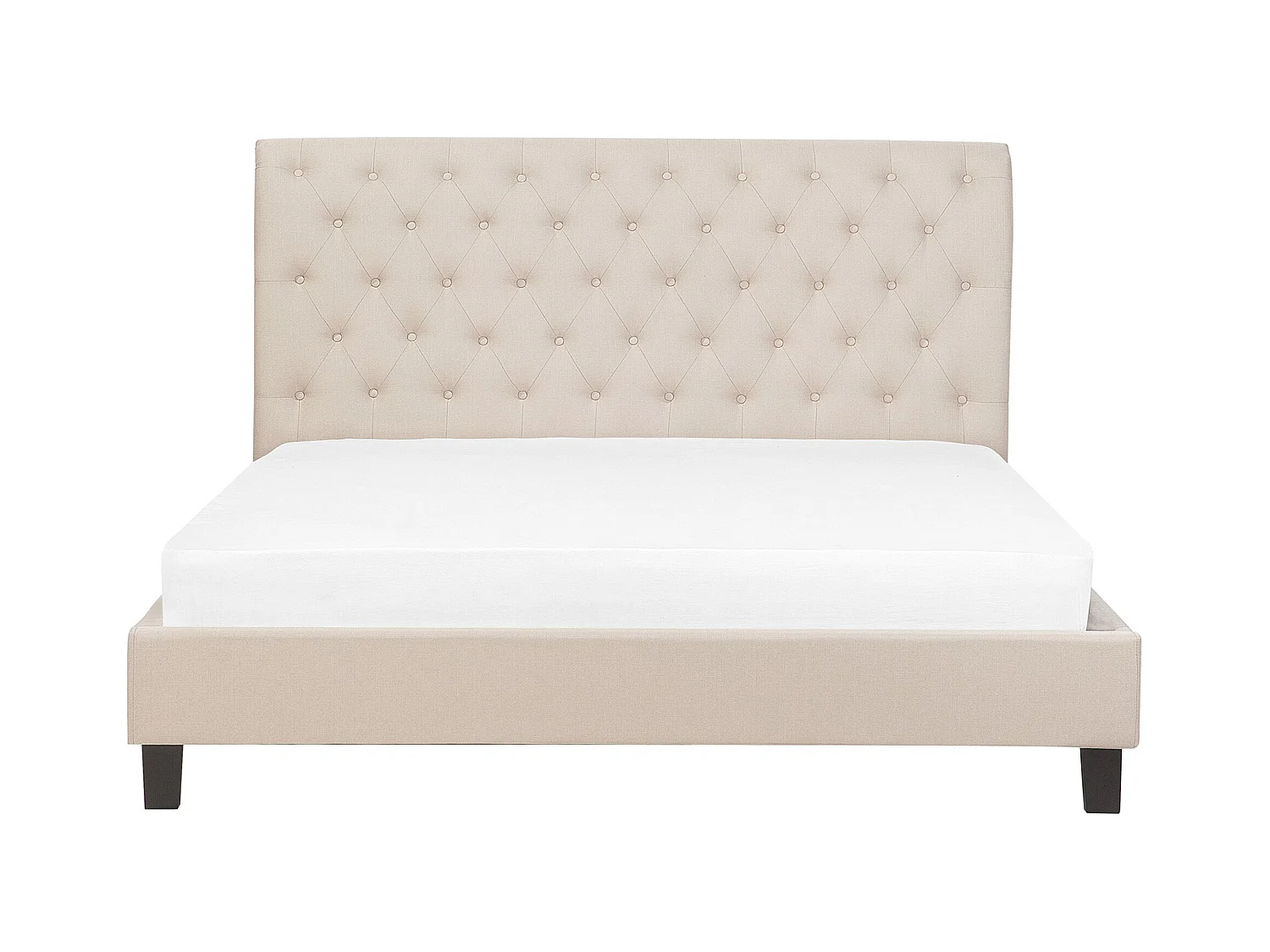 Lit avec sommier Tissu REIMS 180 x 200 cm Beige