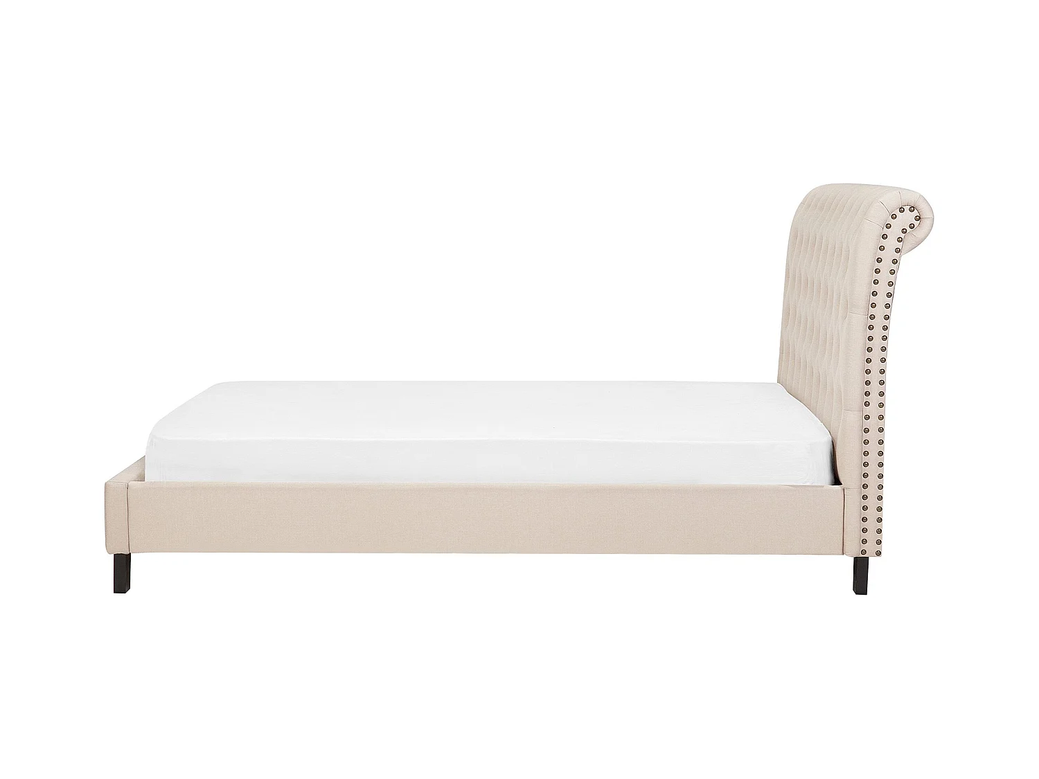 Lit avec sommier Tissu REIMS 180 x 200 cm Beige