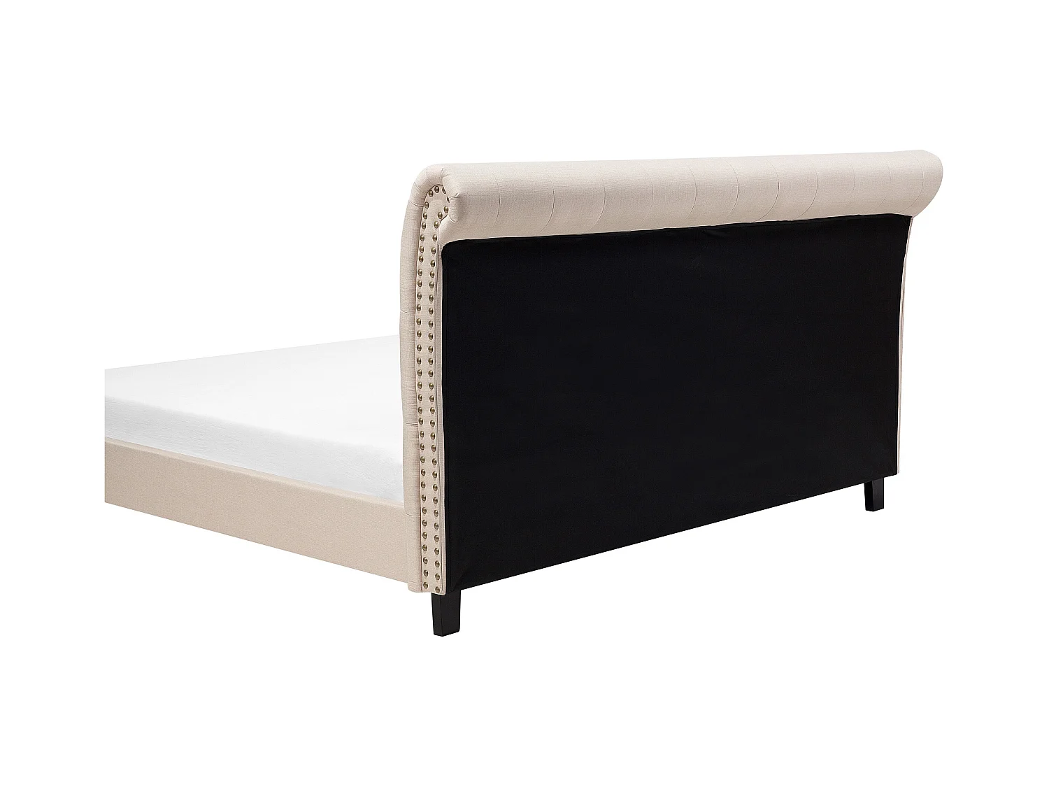 Lit avec sommier Tissu REIMS 180 x 200 cm Beige