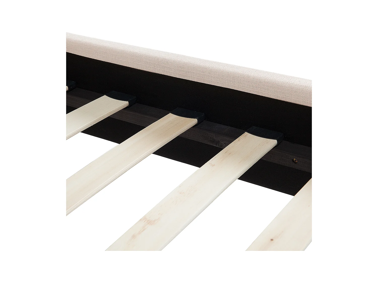 Lit avec sommier Tissu REIMS 180 x 200 cm Beige