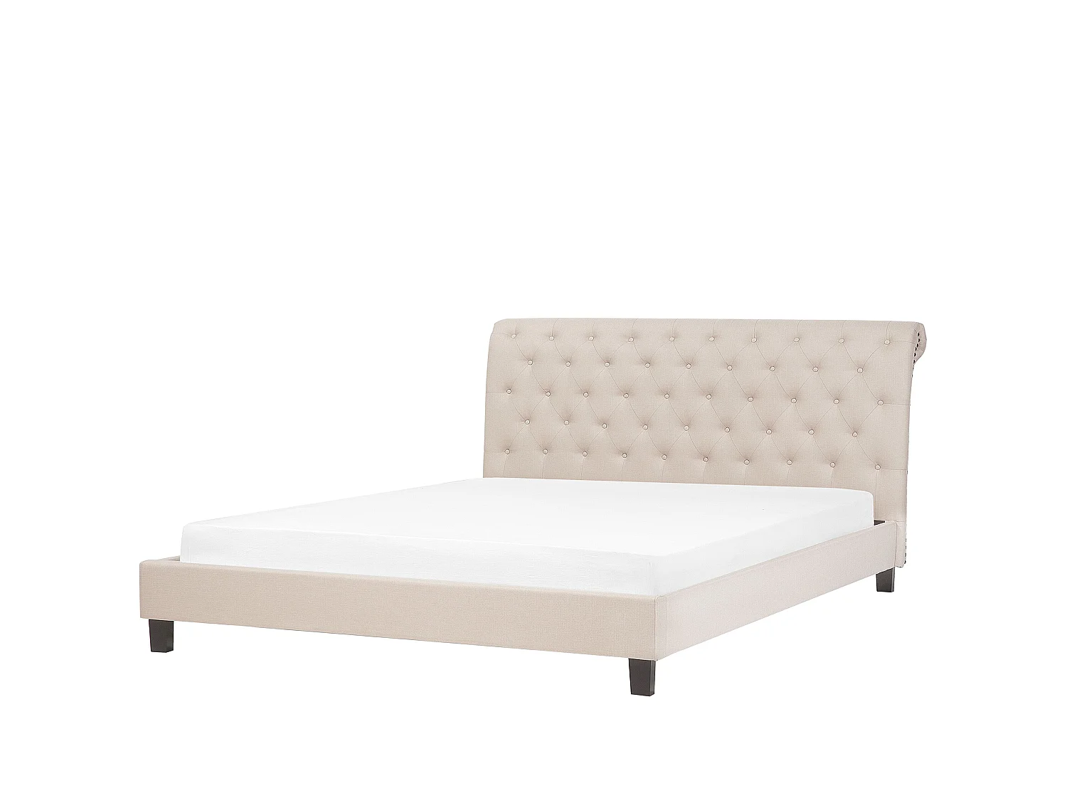 Lit avec sommier Tissu REIMS 180 x 200 cm Beige