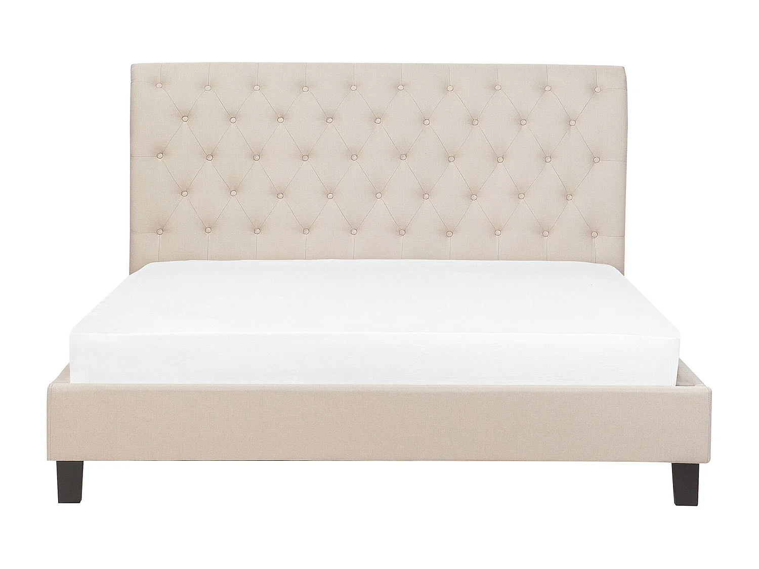 Lit avec sommier Tissu REIMS 180 x 200 cm Beige