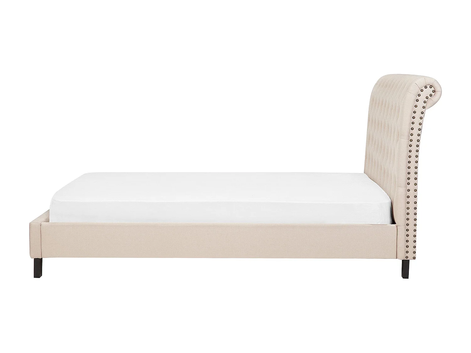 Lit avec sommier Tissu REIMS 180 x 200 cm Beige
