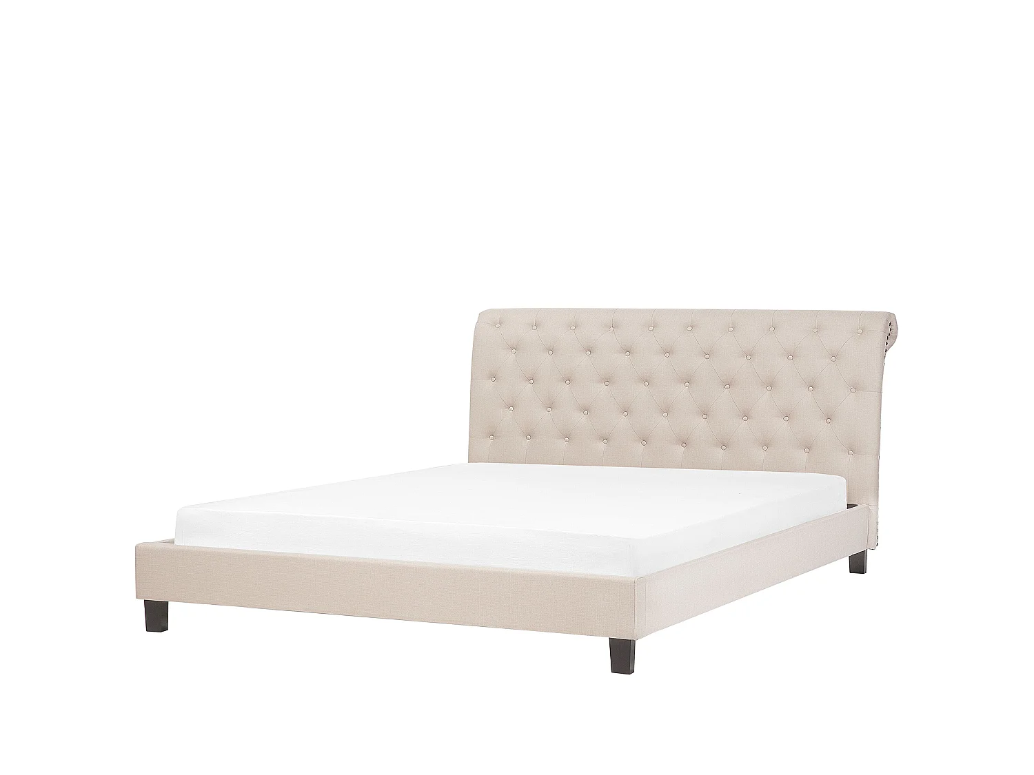 Lit avec sommier Tissu REIMS 180 x 200 cm Beige
