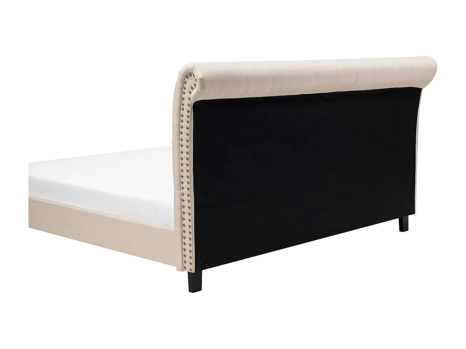 Lit avec sommier Tissu REIMS 180 x 200 cm Beige