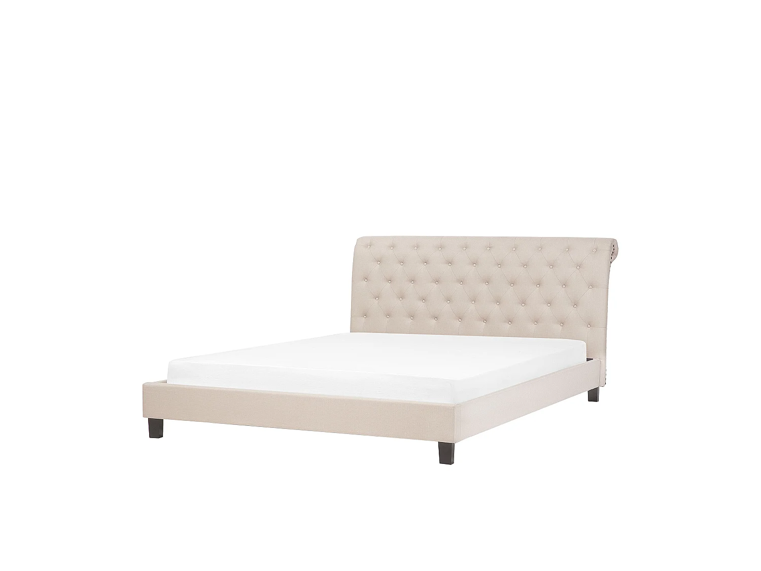 Lit avec sommier Tissu REIMS 180 x 200 cm Beige