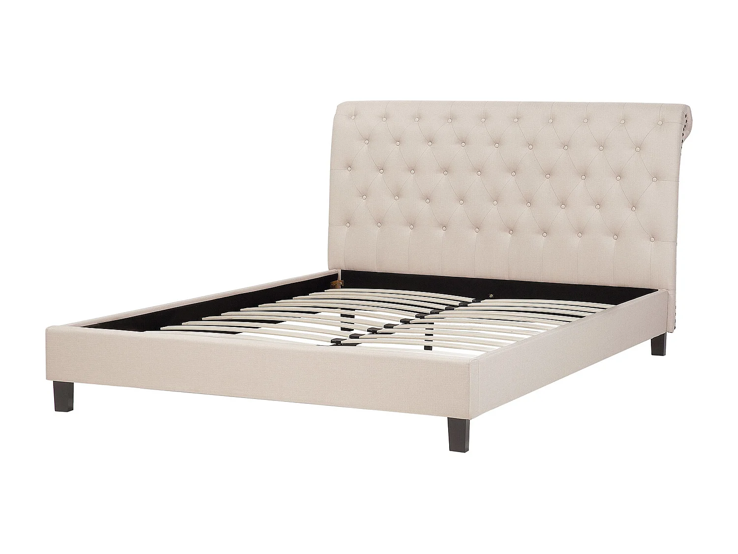 Lit avec sommier Tissu REIMS 180 x 200 cm Beige