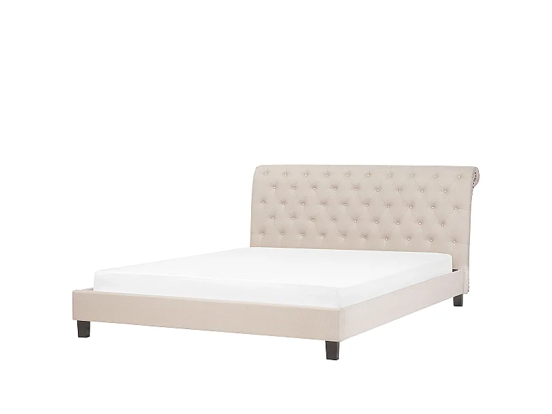 Letto Tessuto REIMS 180 x 200 cm Beige