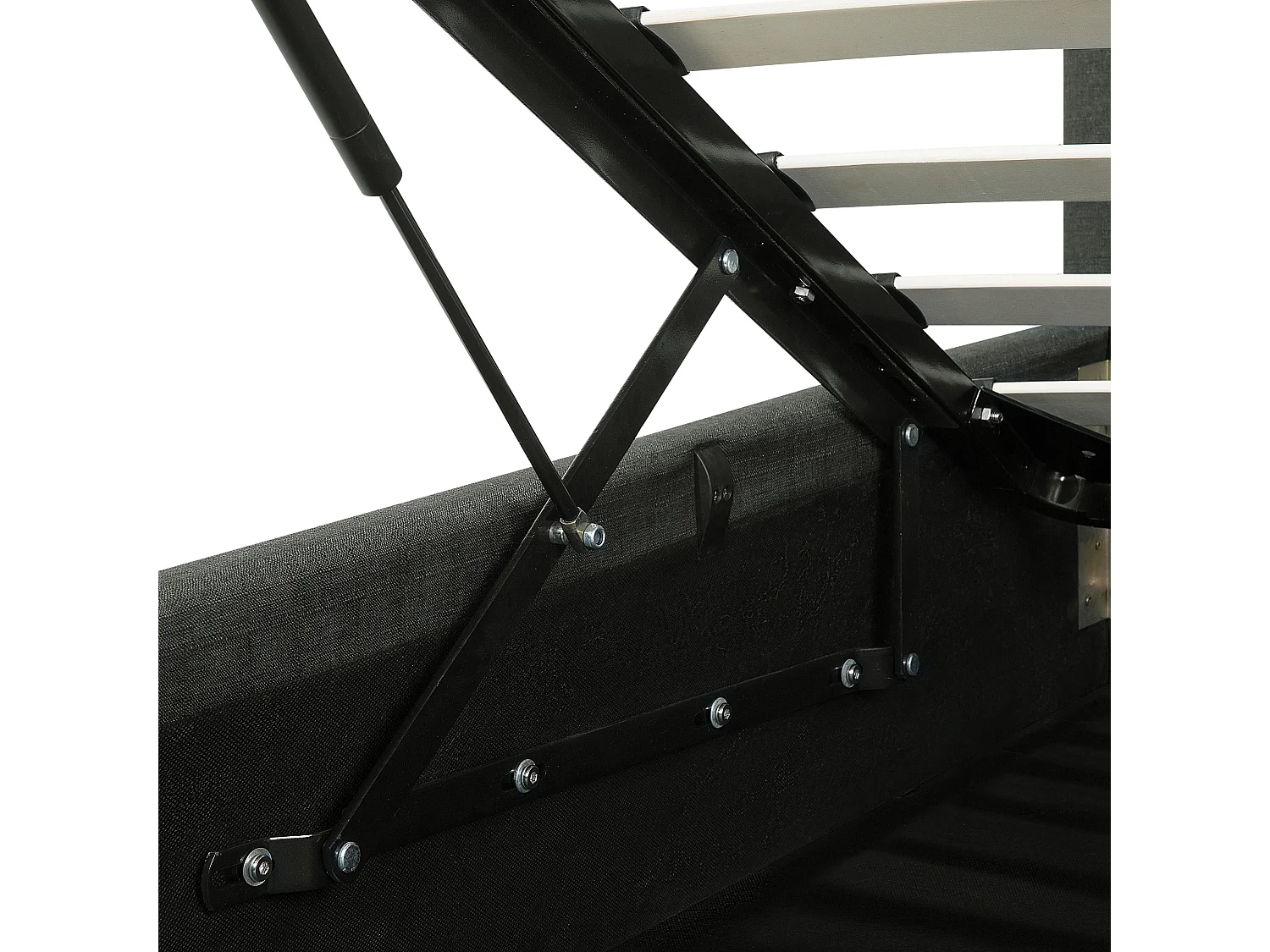 Lit ottoman Tissu RENNES 180 x 200 cm Gris foncé